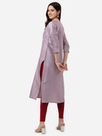 HERE&NOW Floral Embroidered Straight Regular Kurta | Grocsy