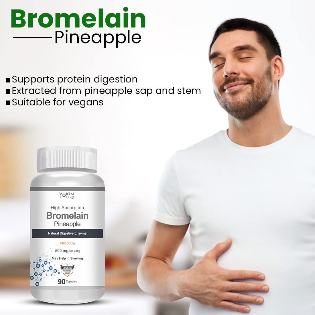 Vokin Biotech Bromelain Pineapple Capsules | Grocsy