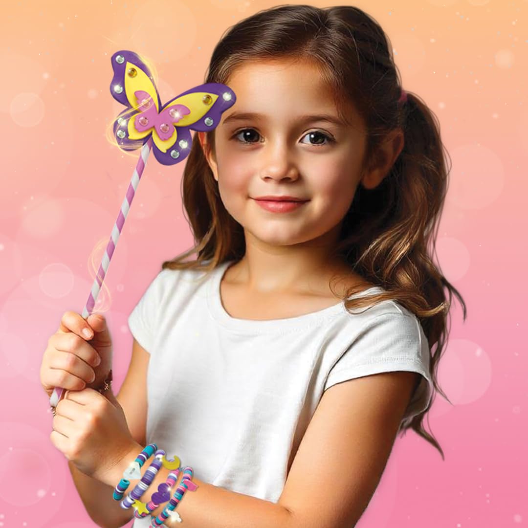 Imagimake Princess Craft Kit | 10 Mess-Free DIY Activities | Bracelet Making Kit, Unicorn Pouch, Butterfly Wands & Photo Frame | Girls Toys Age 6-8 | 5,6,7,8,9,10,11,12 Year Old Girl Birthday Gifts | Grocsy
