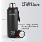CELLO Duro Kent Insulated Stainless Steel Flask Water Bottle for Daily Use 750 ml, Black | Grocsy