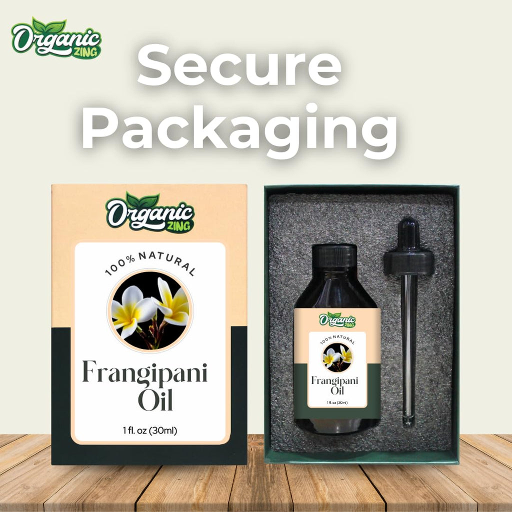 Organic Zing Frangipani (Plumeria alba) Oil | Pure & Natural Essential Oil for Skincare, Massage, Aroma & Diffuser | Grocsy