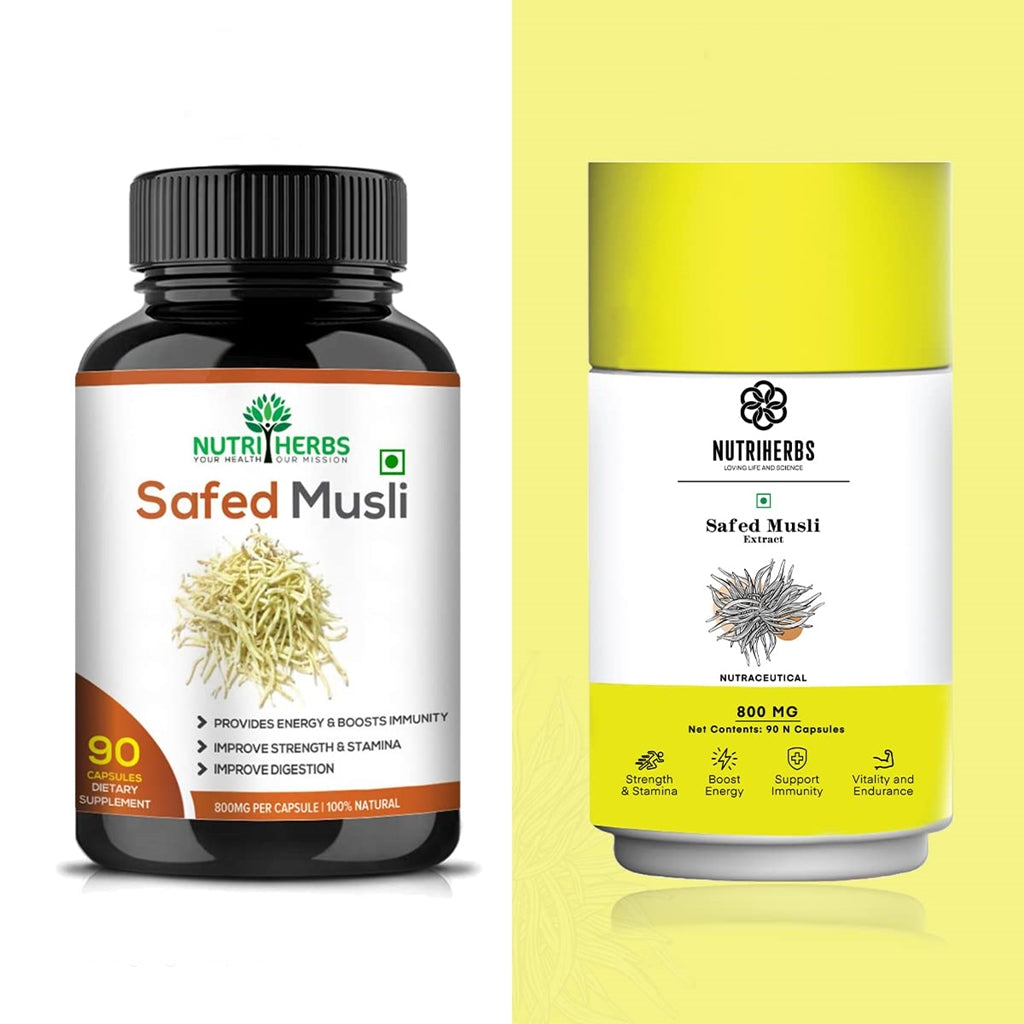 Nutri Herbs Organic Safed Musli Capsules | Grocsy