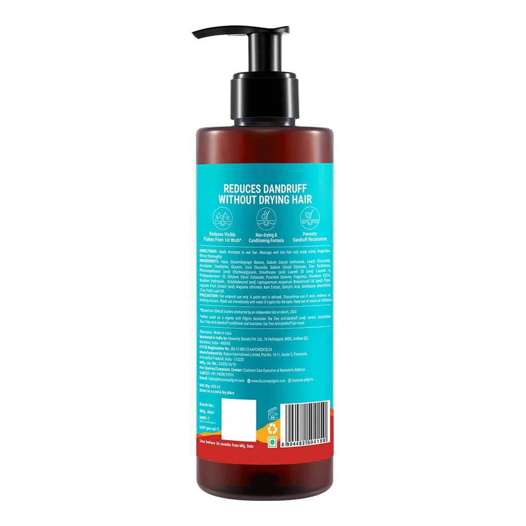 Pilgrim Australian Tea Tree Non-Drying Anti-Dandruff Shampoo | Grocsy
