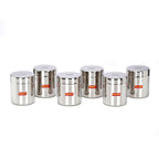 Sumeet Stainless Steel Small Canisters/Jars/Ubha Dabba/Storage Containers set of 6Pcs, 750 ML Capacity Each | Grocsy
