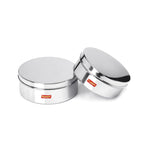 Sumeet Stainless Steel Flat Canisters/Storage Containers Set Of 2Pcs (1.2Ltr,1.5Ltr) | Grocsy