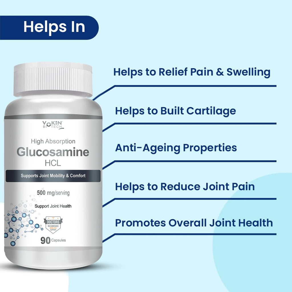 Vokin Biotech Glucosamine HCL Supplement Supports Joint Health -500mg | Grocsy