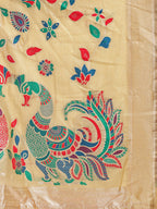 Monjolika Fashion Pink Tissue Linen Blend Saree with Grey Contrast Blouse | Grocsy