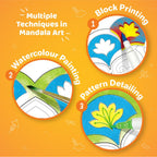 Imagimake Mandala Art Kit | Watercolor Paint Set | 12 Exciting Mandala Projects in Arts and Crafts for Kids Ages 8-12-14-16 | Craft Kits for Adults & Kids | 8 Year Old Girl Birthday Gifts | Grocsy