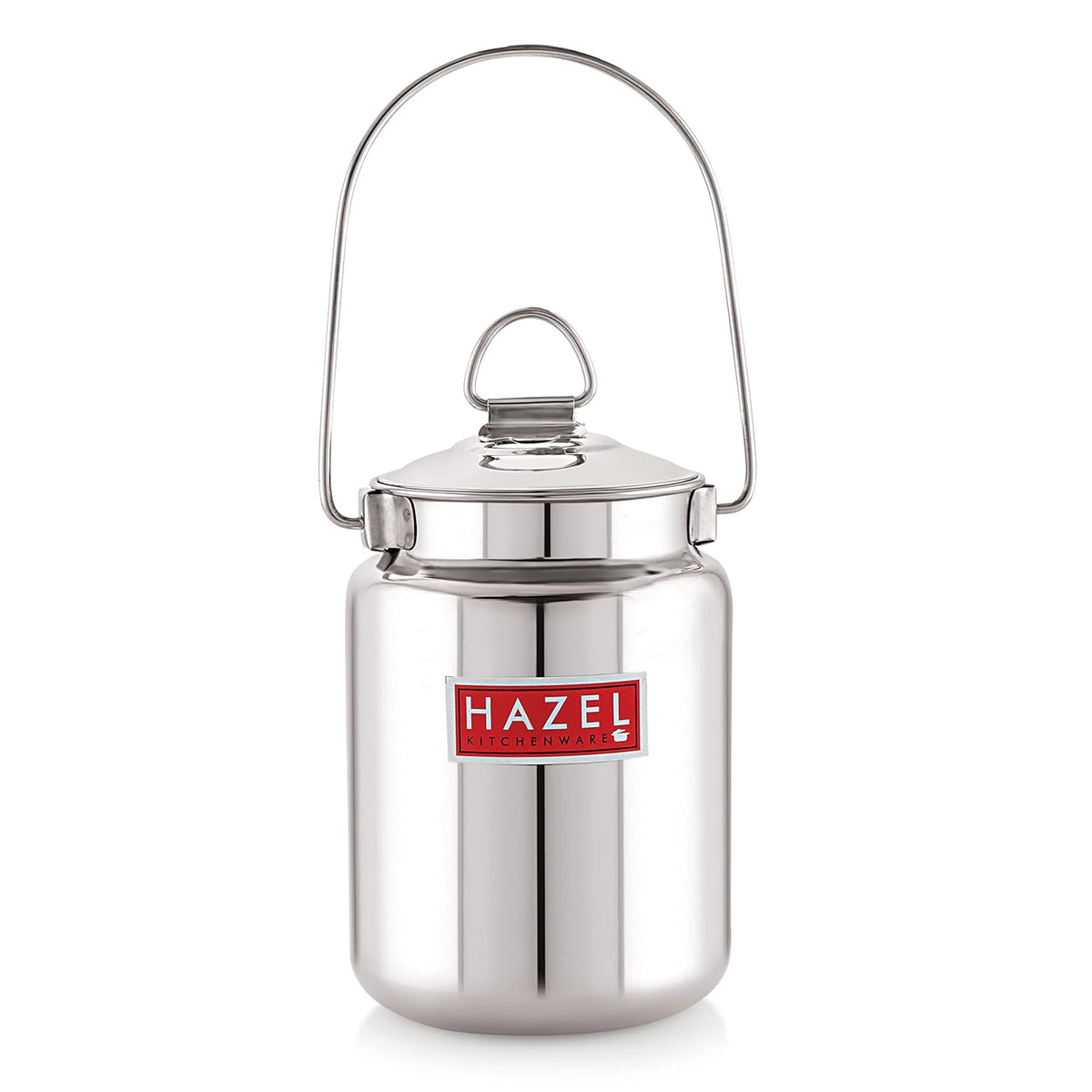 HAZEL Stainless Steel Ghee Oil Milk Container for Kitchen|Capacity of 5000 ml, Silver | Grocsy