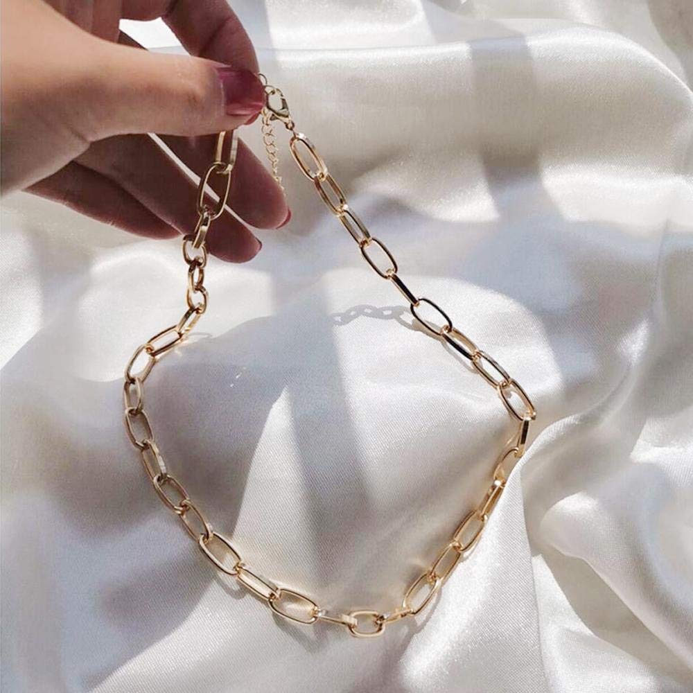Gold-Toned Alloy Golden Chain Necklace - The Pari | Grocsy