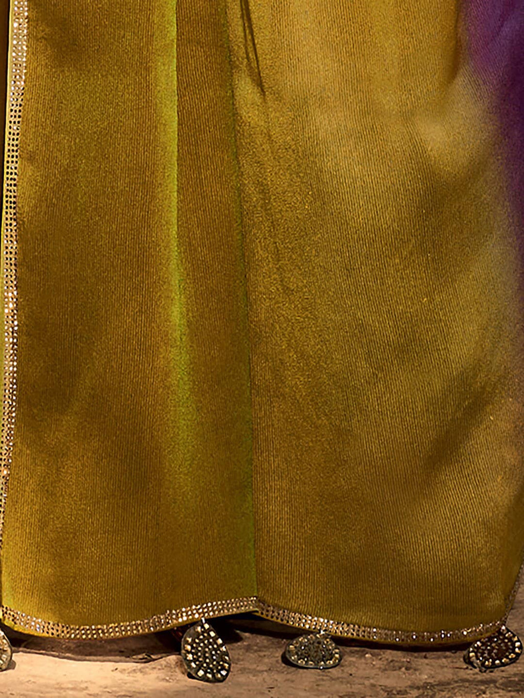 Saree Mall Purple & Beige Ombre Embroidered Sarees | Grocsy