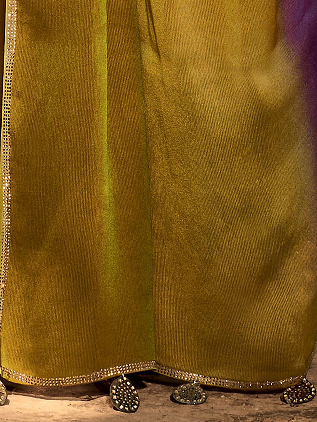 Saree Mall Purple & Beige Ombre Embroidered Sarees | Grocsy