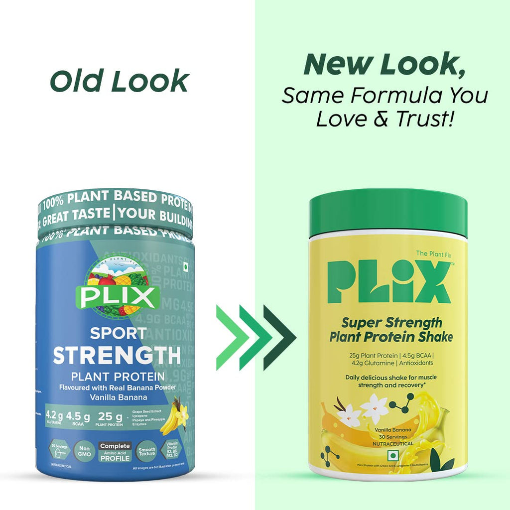 PLIX The Plant Fix Strength Vegan Plant Protein Powder - Vanilla | Grocsy