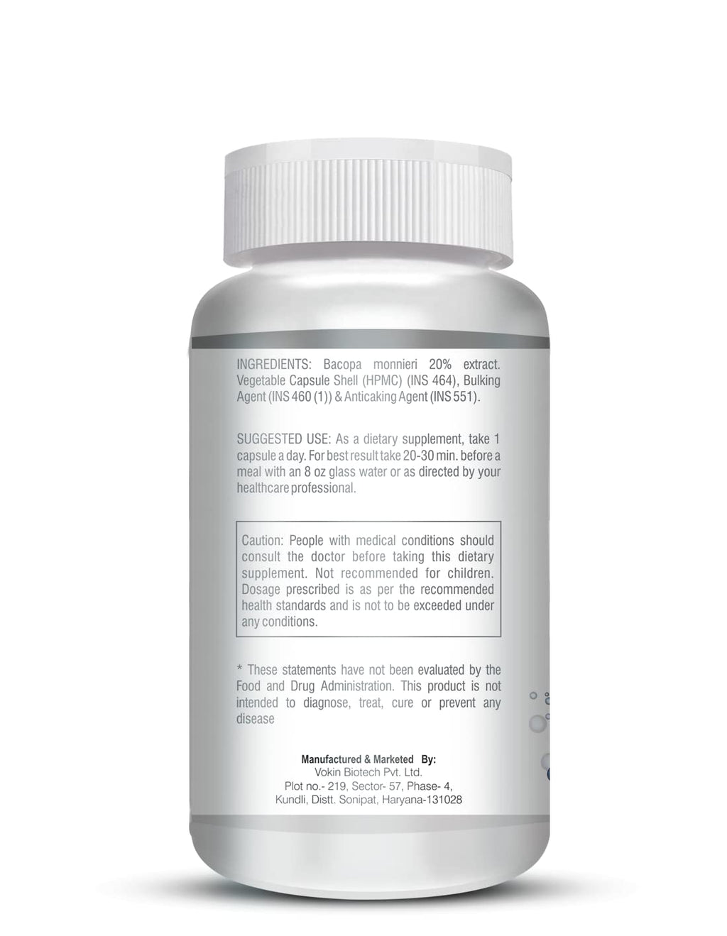 Vokin Biotech Bacopa Brahmi Extract- Support Brain Health- 500mg | Grocsy