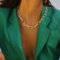 Gold-Toned Alloy Golden Chain Necklace - The Pari | Grocsy