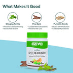 OZiva Plant Based DHT Blocker For Hair Fall Control With Stinging Nettle Extract | Grocsy