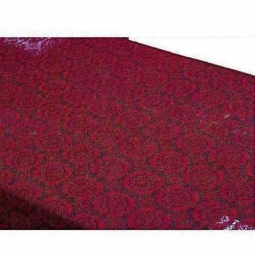 Cotton Dining Table Cover 6 Seater - Maroon | Grocsy