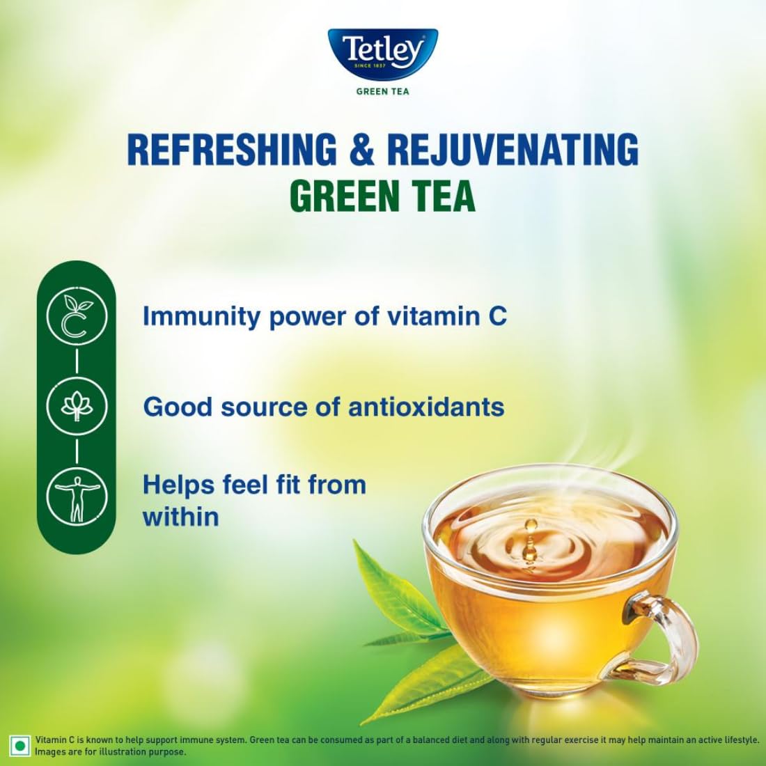 Tetley Long Leaf Green Tea | Grocsy