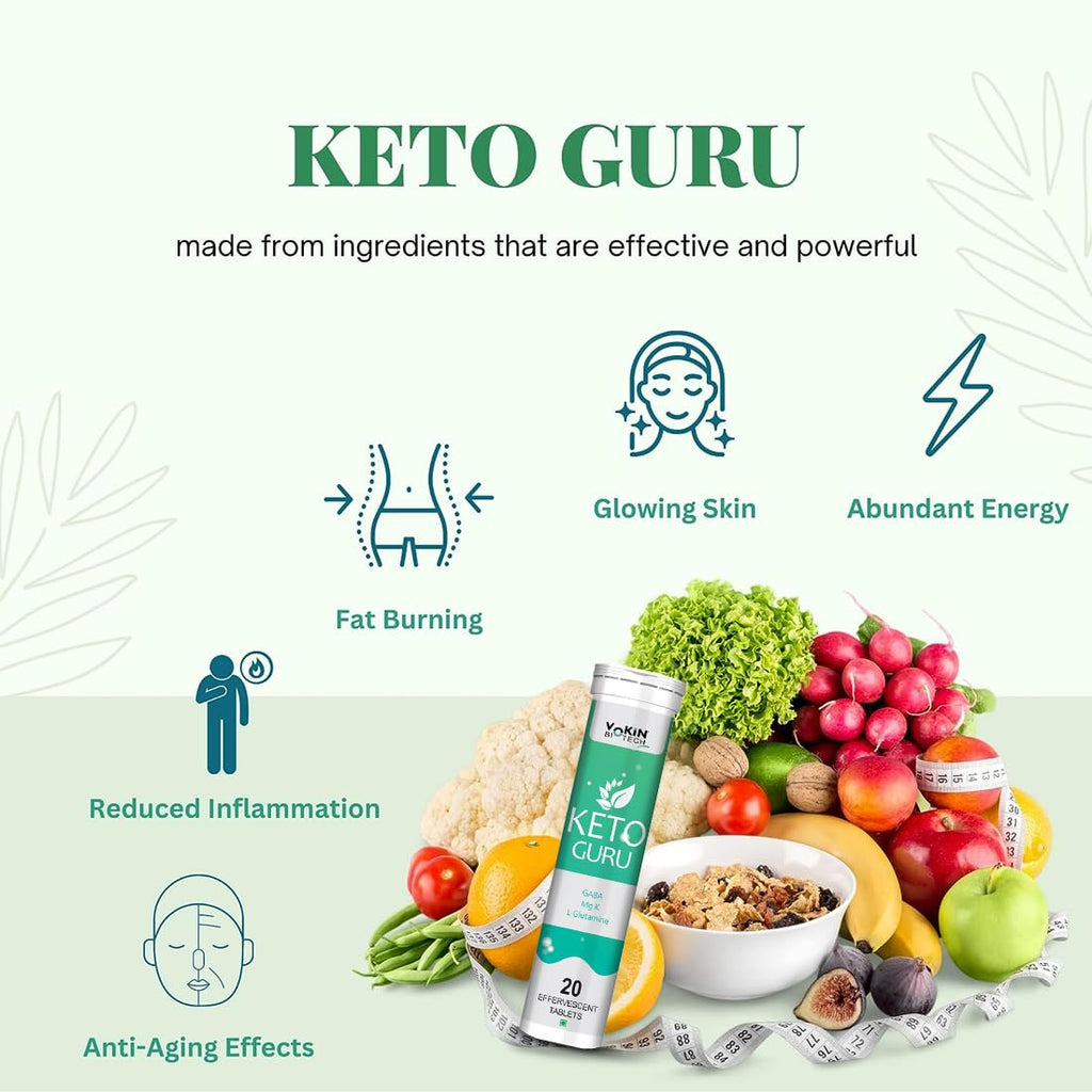 Vokin Biotech Keto Guru For weight Loss With Effervescent Water Soluble Tablets | Grocsy
