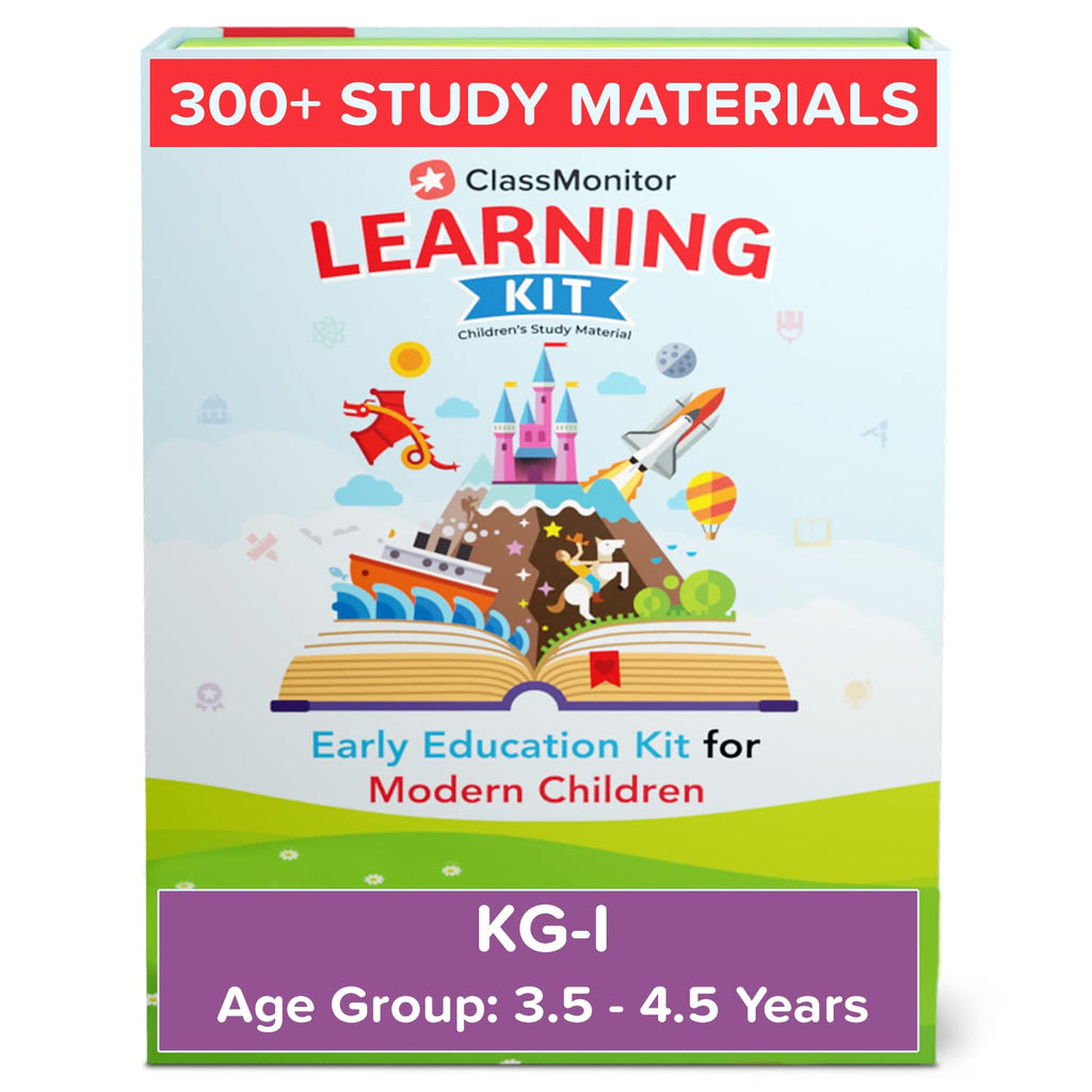ClassMonitor KG1 Learning Educational Kit with Free App with 300+ Early Preschool Learning Activity Worksheets for kids of Age 3.5 - 4.5 Years | Grocsy