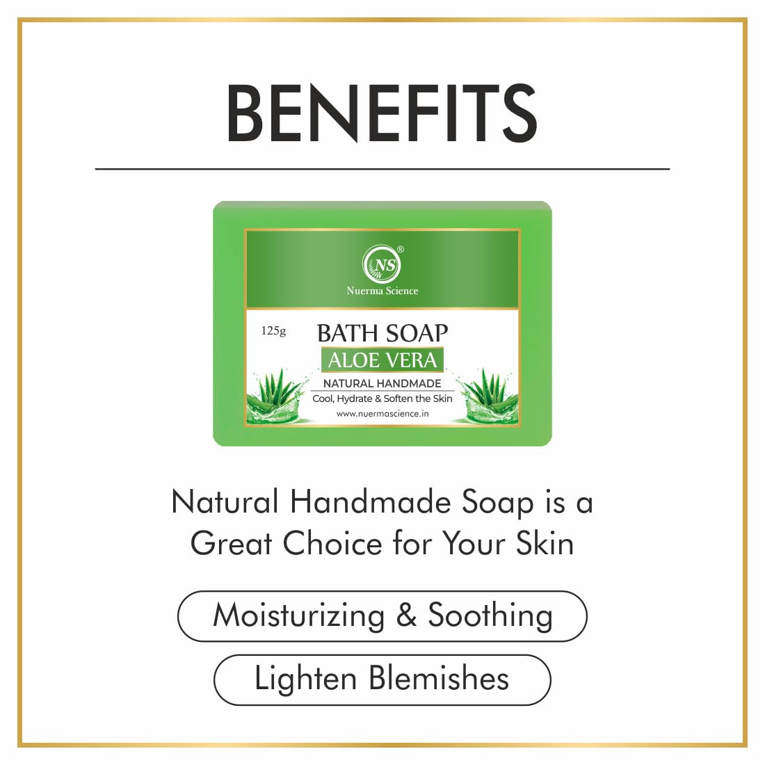 Nuerma Science Aloe Vera Bath Soap | Hydrates & Rejuvenates Skin | Grocsy