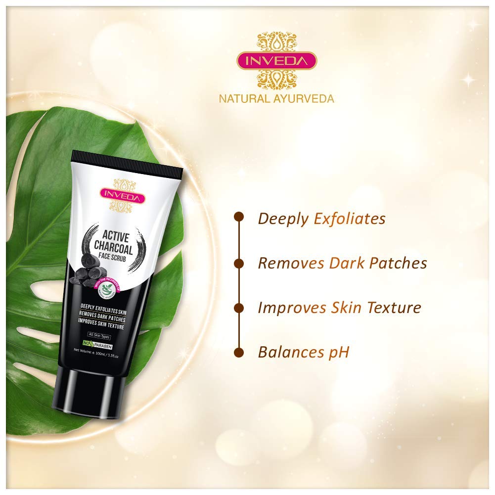 Inveda Active Charcoal Face Scrub For Women | Grocsy