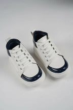 Tiny Bugs For Boys & Girls Mid Top Sneakers - White & Blue | Grocsy