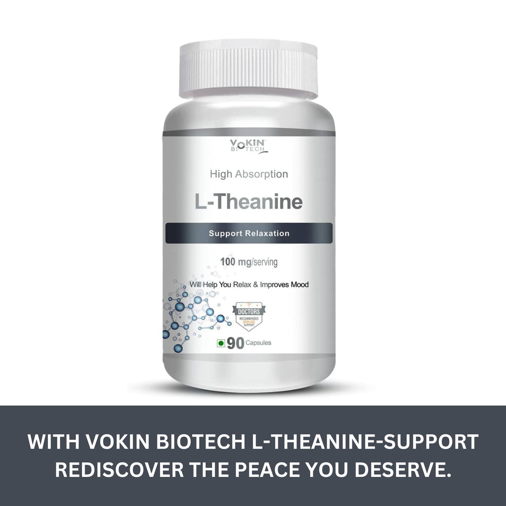 Vokin Biotech L-Theanine-Support Relaxation - 90 Vegetarian Capsules | Grocsy