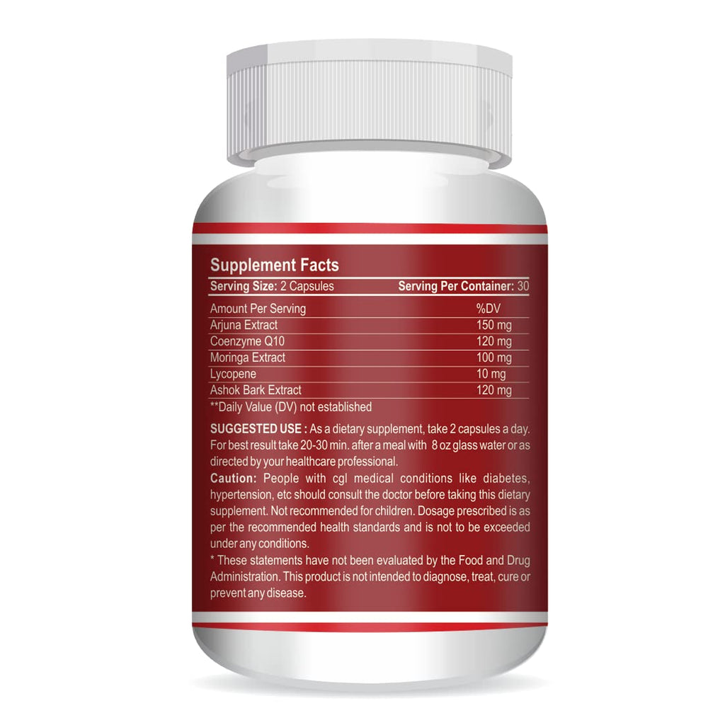 Vokin Biotech Cardioton 60 Capsules with Coenzyme Q10 & Arjuna Extract For Heart Health | Grocsy
