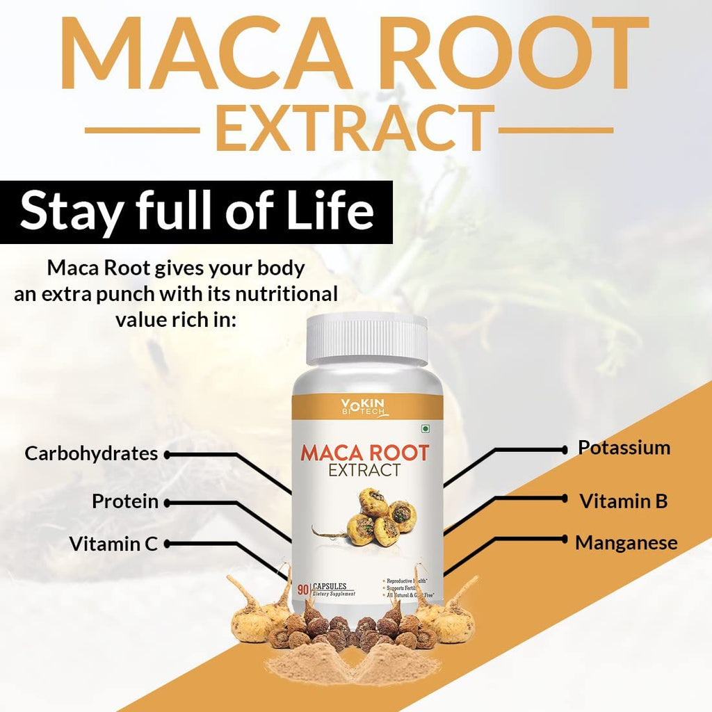 Vokin Biotech Maca Root Extract 800mg For Energy, Strength & Reproductive Health | Grocsy