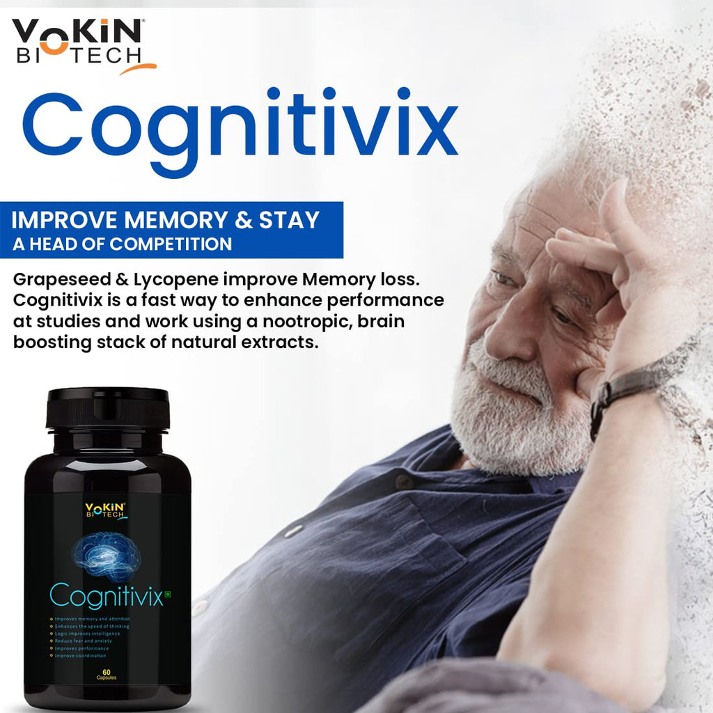 Vokin Biotech Cognitivix -Unique Brain activation Ginkgo Biloba With Ginseng extract Veg capsule | Grocsy