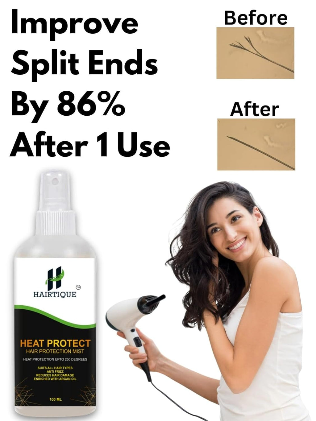 Samisha Heat Protection Hair Mist With Argan Oil & Provitamin B5 | Grocsy