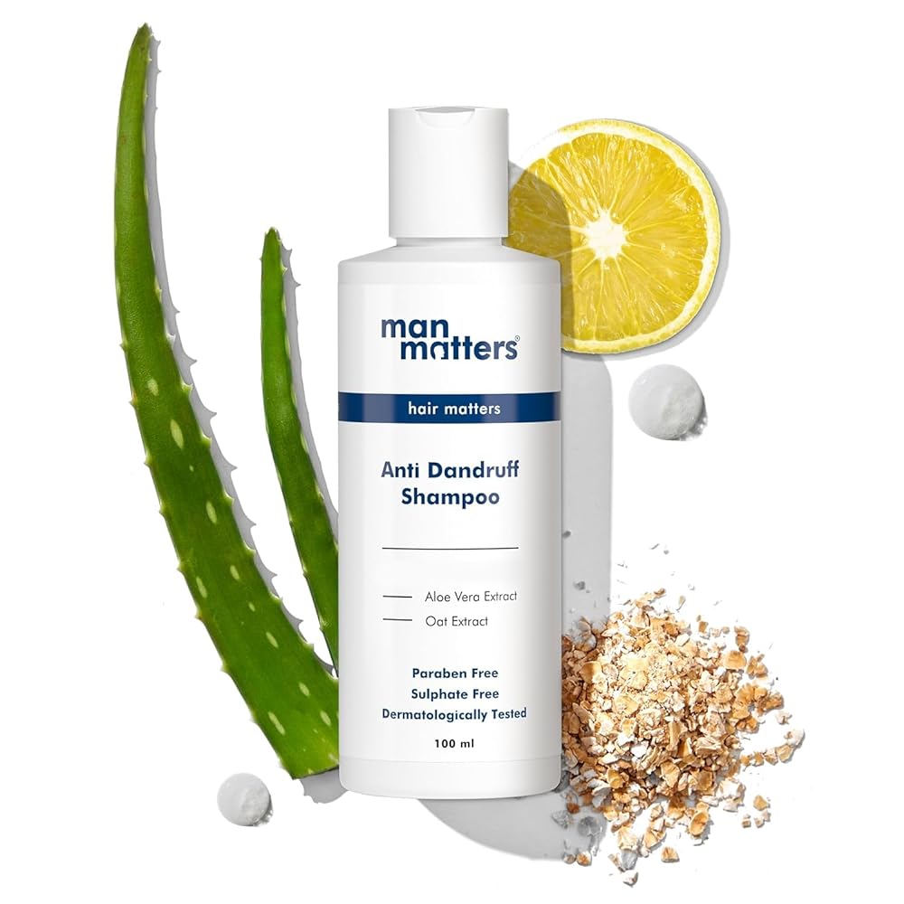 Man Matters Anti Dandruff Shampoo For Men With Aloe Vera & Oat Extract | Grocsy