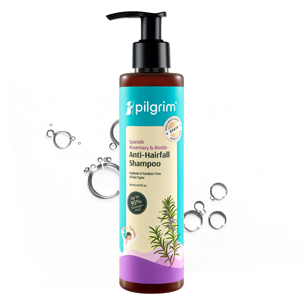 Pilgrim Spanish Rosemary & Biotin Anti Hairfall Shampoo For Reducing Hair Loss & Breakage | Grocsy