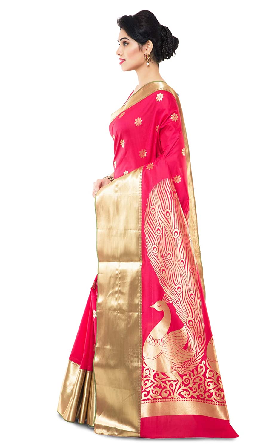 Varkala Silk Sarees Women's Paithani Silk Blend Saree With Blouse Piece | Grocsy