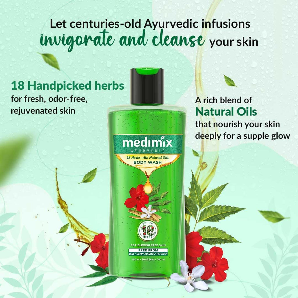 Medimix Ayurvedic 18 Herbs Body Wash With Natural Oils | Grocsy
