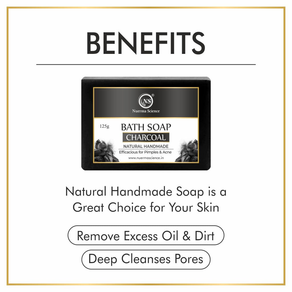 Nuerma Science Charcoal Bath Soap | Efficacious for Pimples & Acne | Grocsy