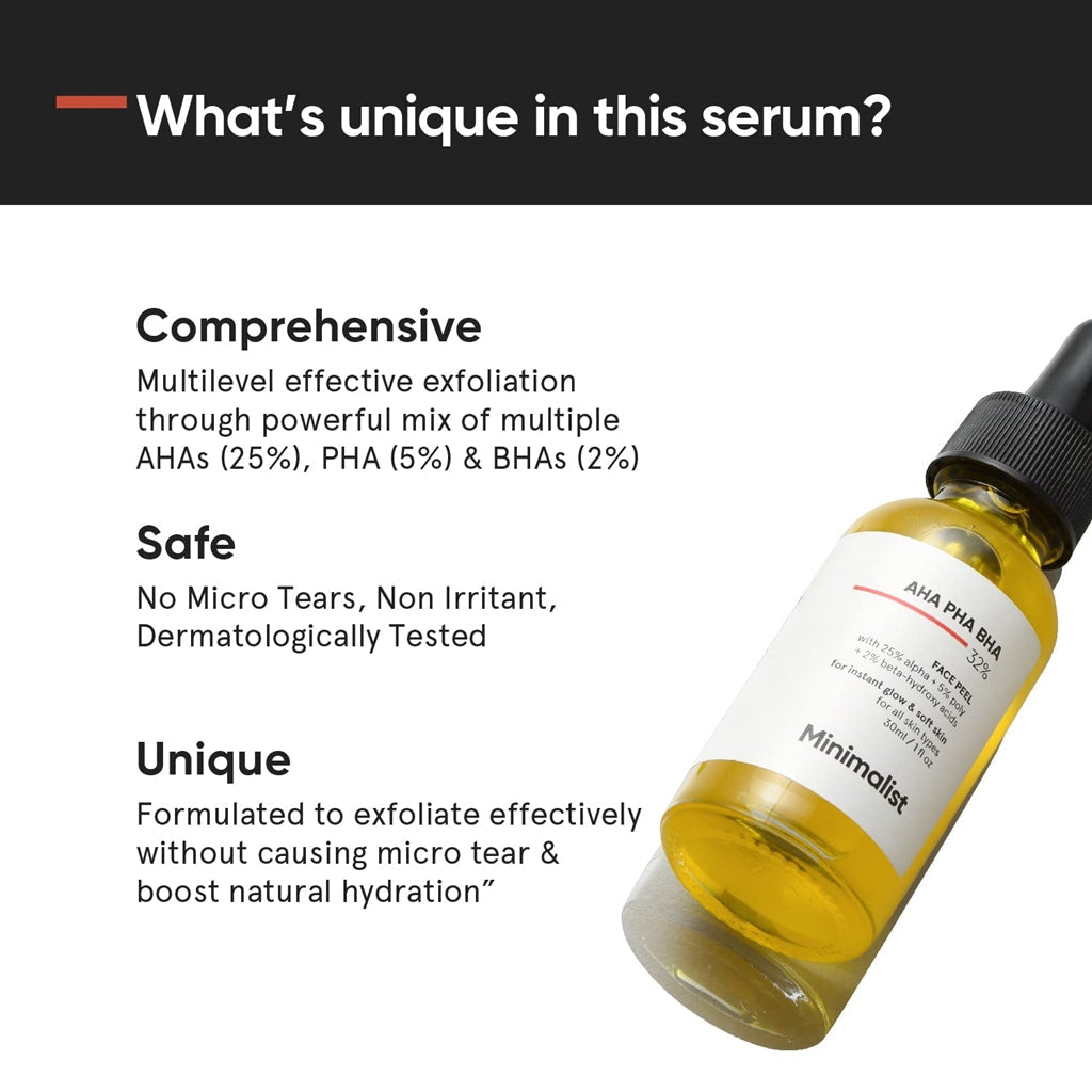 Minimalist 32% AHA PHA BHA Face Peel | Grocsy