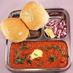 Stainless Steel 3 in 1 Plate with 3 Compartment - Set of 4 | Grocsy