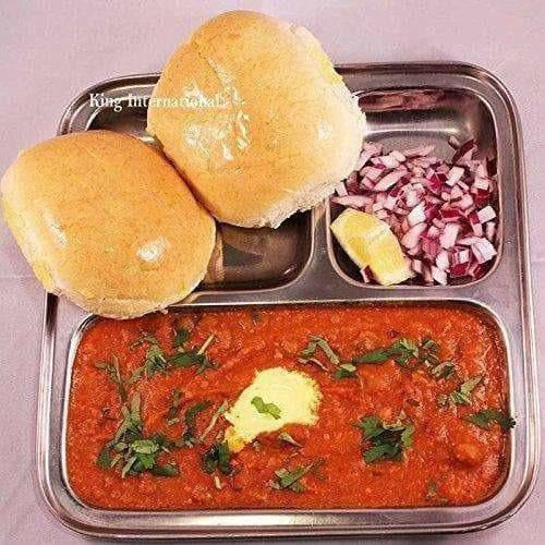 Stainless Steel 3 in 1 Plate with 3 Compartment - Set of 4 | Grocsy