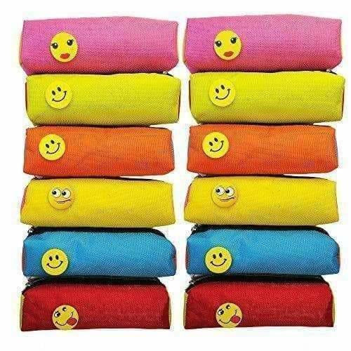 Bright Colour Multipurpose Smiley Pen Pencil Pouch Case | Grocsy