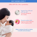 The Moms Co Waterproof SPF 50+ Natural Mineral Based Baby Sunscreen For UV-A & UV-B Protection | Grocsy