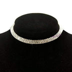 Silver-Toned Alloy Double Line Silver Choker Necklace - The Pari | Grocsy