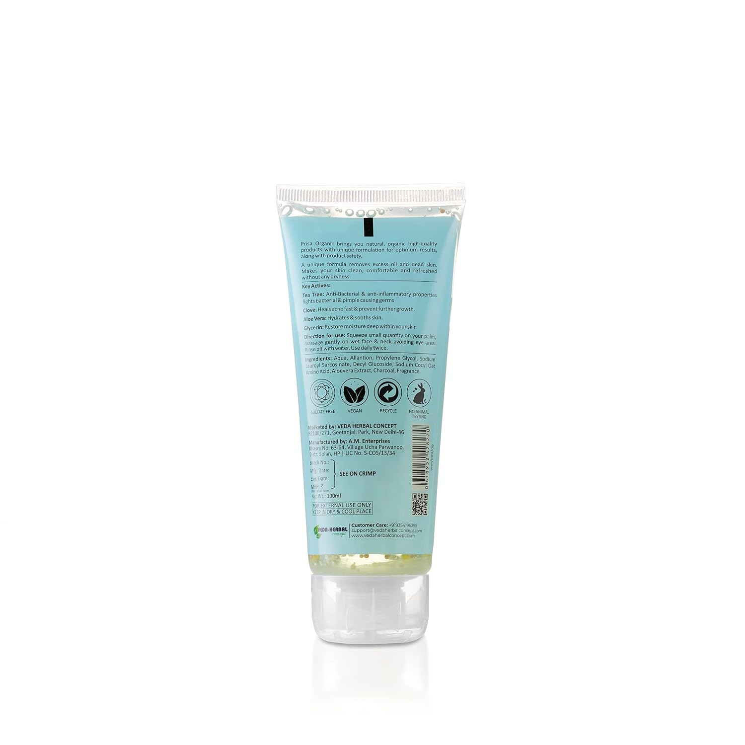 Prisa Organics Tea Tree & Clove, Oil Balancing Face Wash | Grocsy