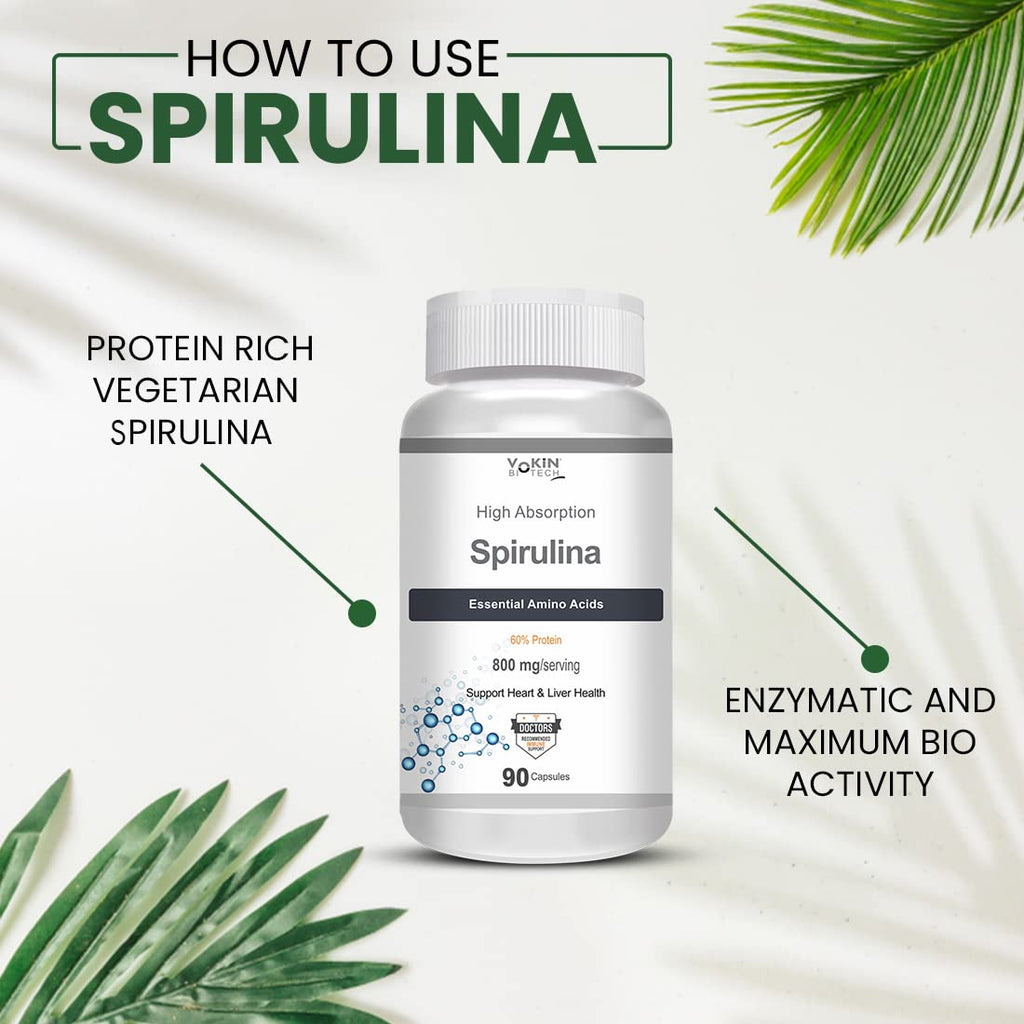 Vokin Biotech Spirulina- Support Heart Health and Liver Health -800mg | Grocsy