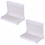 White Color - Folding Plastic Kitchen Dish Rack Stand Plate Holder - 2 Piece | Grocsy