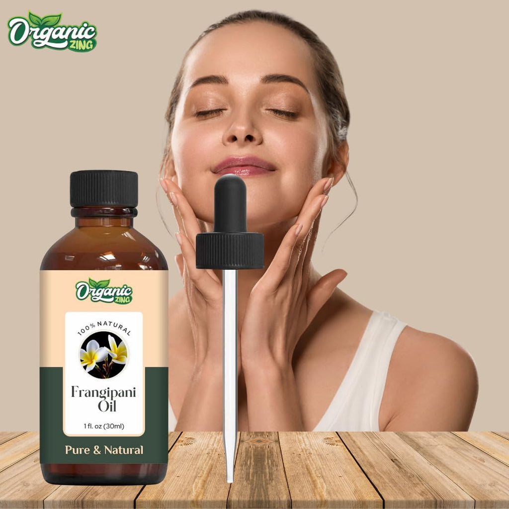 Organic Zing Frangipani (Plumeria alba) Oil | Pure & Natural Essential Oil for Skincare, Massage, Aroma & Diffuser | Grocsy
