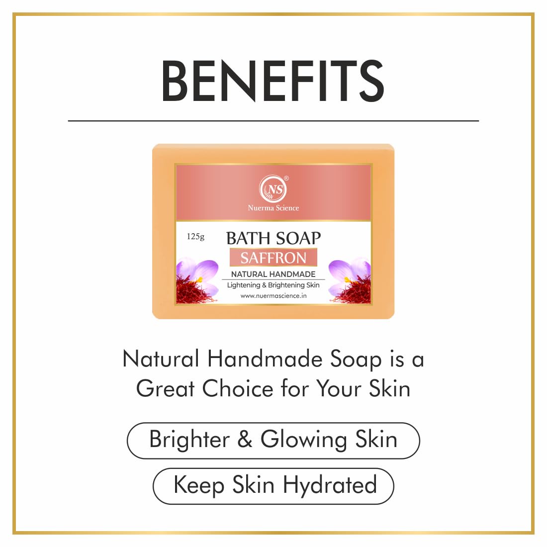 Nuerma Science Saffron Bath Soap | Lightening & Brightening Skin | Grocsy