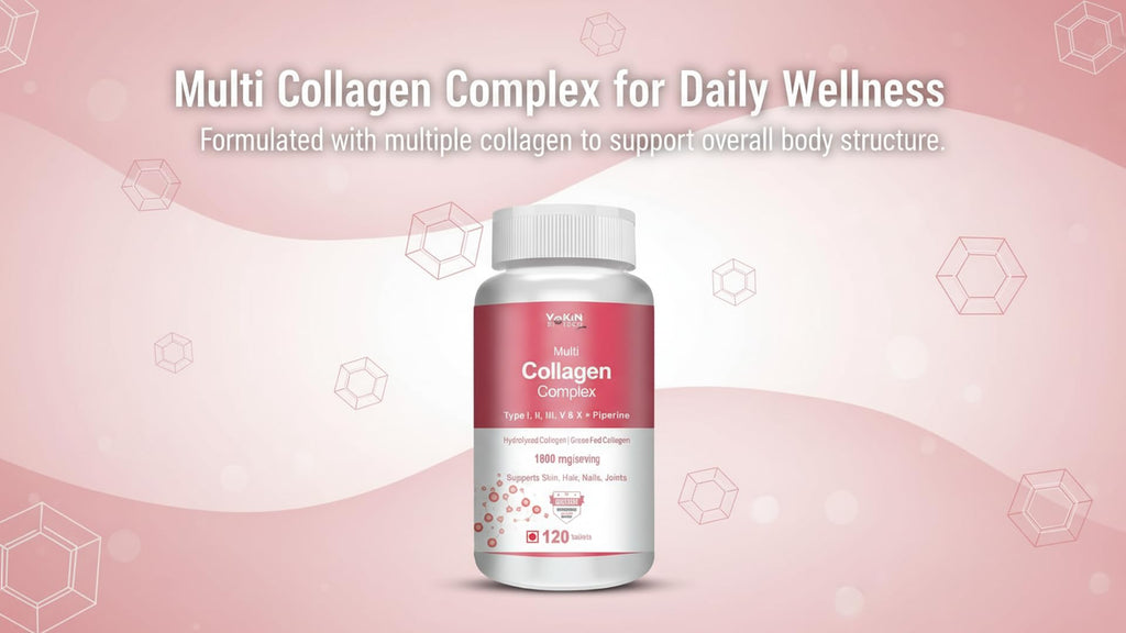 Vokin Biotech Multi Collagen Complex Peptide Tablets | Grocsy