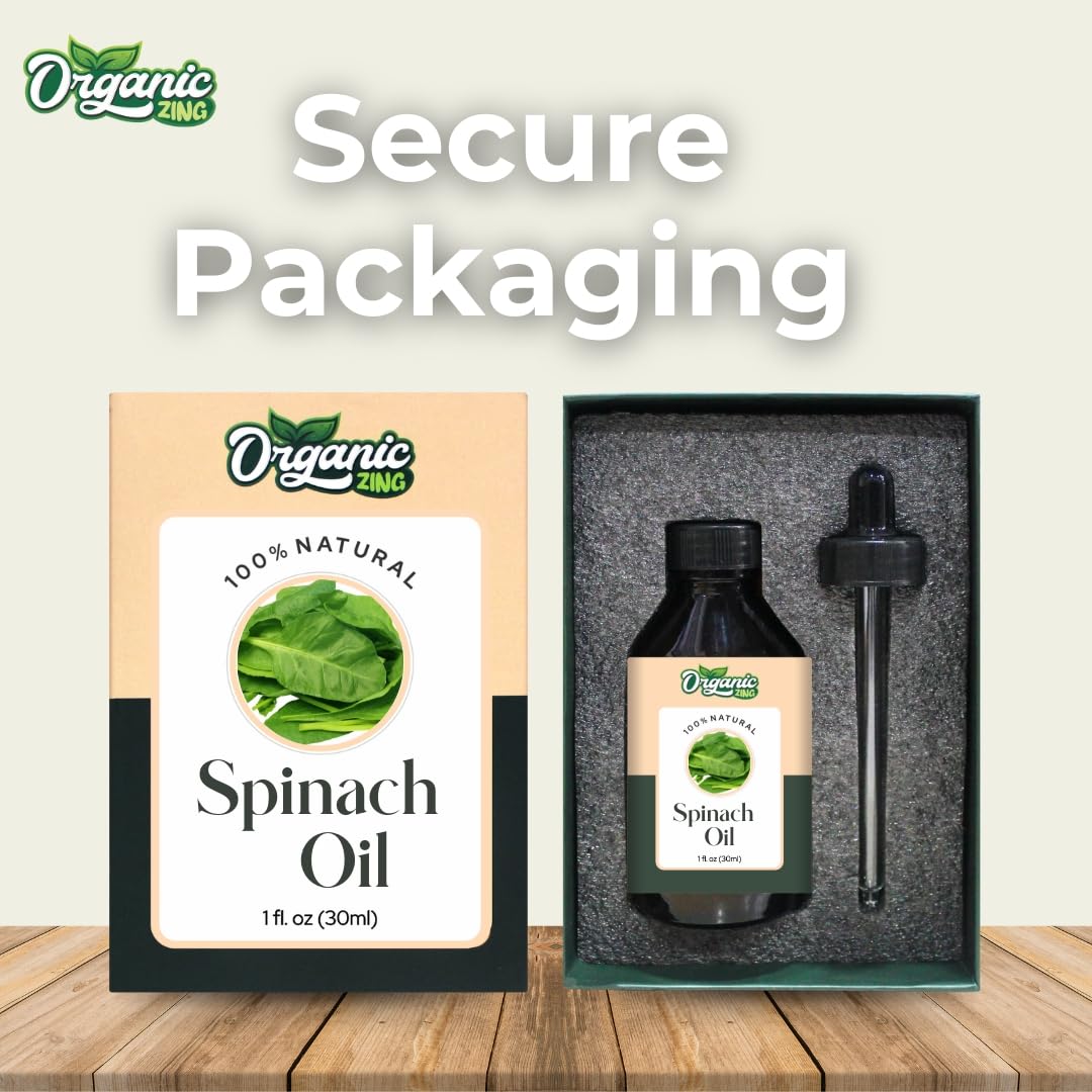 Organic Zing Spinach (Spinacia Oleracea) Oil | Pure & Natural Essential Oil for Aroma, Diffusers, Skincare & Haircare | Grocsy